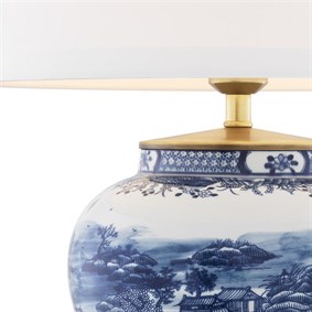 Table Lamp Chinese Blue